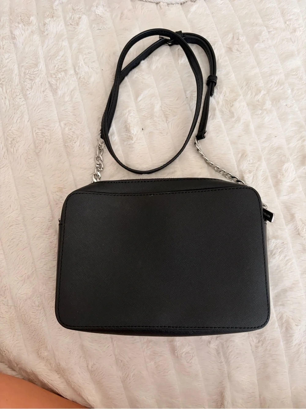 Michael Kors Black Saffiano Leather Chain Crossbody